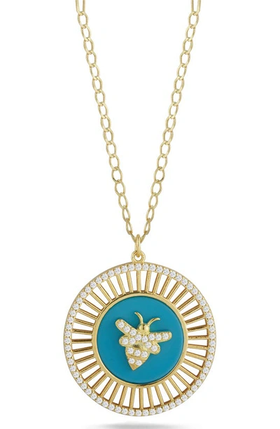 Sphera Milano Bee Medallion Necklace In Yellow Gold