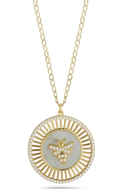 Sphera Milano Bee Medallion Necklace In Yellow Gold