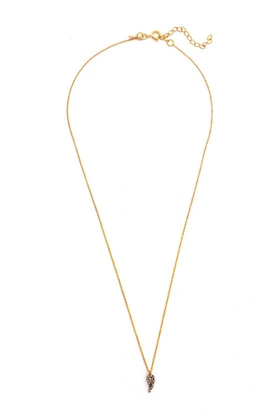 Rivka Friedman 18k Gold Clad Sterling Silver With Black Rhodium Petite White Topaz Pendant Necklace In White Rhodium Clad