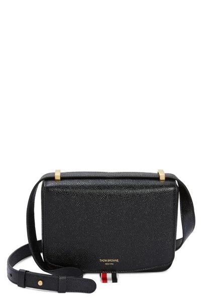 Thom Browne Mini Squared Leather Saddle Bag In Nero