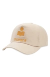 Isabel Marant Tyron Logo-embroidered Cotton-canvas Cap In Beige