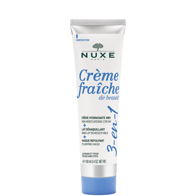 Nuxe Crème Fraiche De Beaute 3-in-1 Moisturising Cream, Makeup Remover Milk, Plumping Mask 100ml