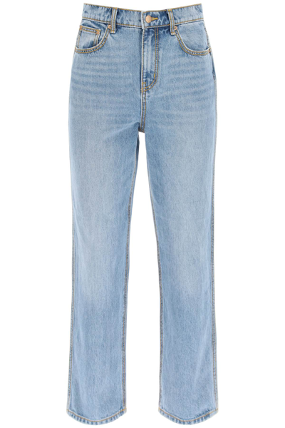 Tory Burch High-waisted Straight-cut Jeans In Blue