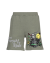 MARKET MARKET SMILEY LOOK AT THE BRIGHT SIDE SWEATSHORTS MAN SHORTS & BERMUDA SHORTS MILITARY GREEN SIZE XL