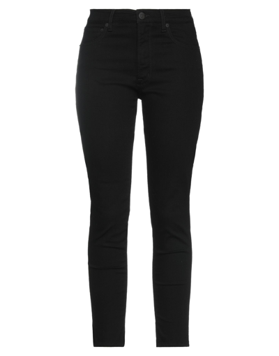 People (+)  Woman Denim Pants Black Size 27 Cotton, Elastomultiester, Elastane
