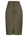 DEPARTMENT 5 DEPARTMENT 5 WOMAN MIDI SKIRT MILITARY GREEN SIZE 6 COTTON, VISCOSE