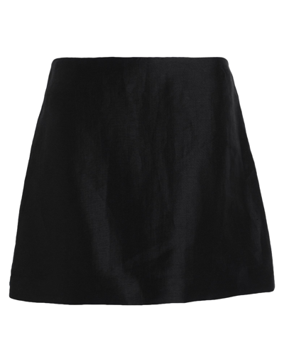 Other Stories &  Woman Mini Skirt Black Size 10 Linen, Polyamide