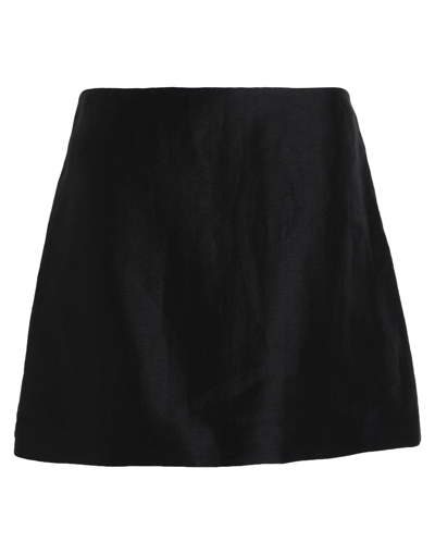Other Stories Mini Skirt With Small Split In Black