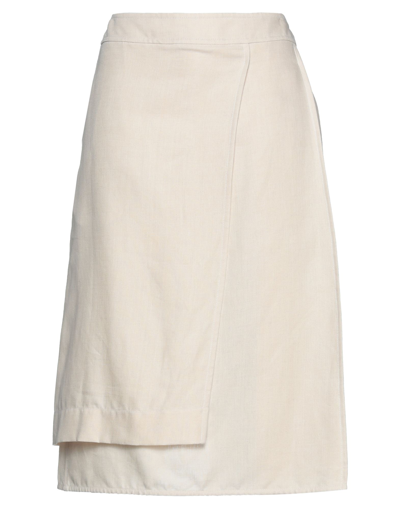 Jil Sander Midi Skirts In White