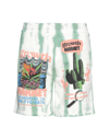 Market Growth  Tie-dye Sweatshorts Man Shorts & Bermuda Shorts Green Size Xl Cotton In Green