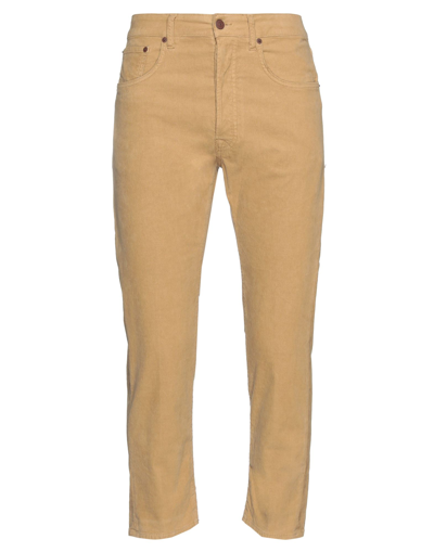 People (+)  Man Pants Camel Size 33 Cotton, Elastane In Beige