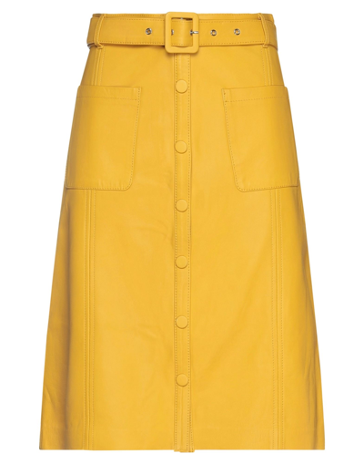 Pinko Midi Skirts In Yellow