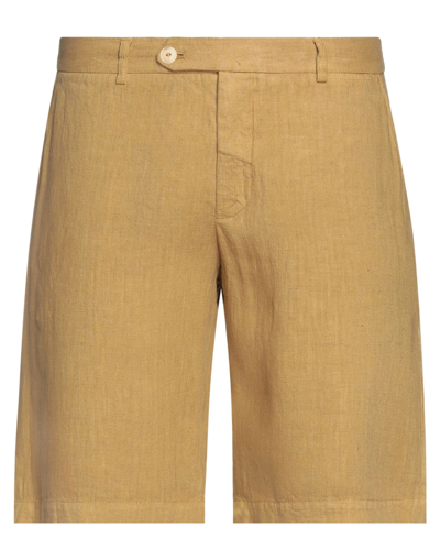 Drumohr Man Shorts & Bermuda Shorts Ocher Size M Linen In Yellow
