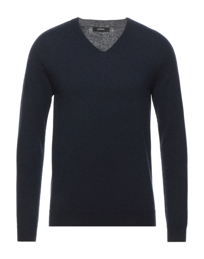 Alpha Studio Sweaters In Blue