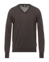 Alpha Studio Sweaters In Dark Brown