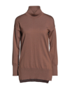 Alpha Studio Turtlenecks In Brown