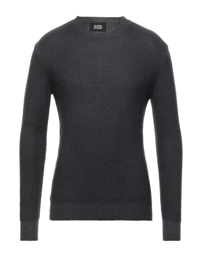 Alpha Studio Sweaters In Grey