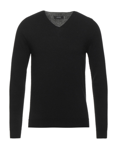 Alpha Studio Sweaters In Black