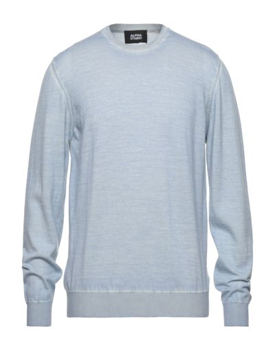 Alpha Studio Sweaters In Sky Blue