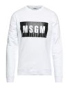 Msgm Logo Print Cotton Sweatshirt In White