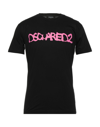 DSQUARED2 DSQUARED2 MAN T-SHIRT BLACK SIZE XXL COTTON