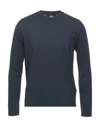 Alpha Studio Man Sweater Midnight Blue Size 44 Merino Wool In Blue