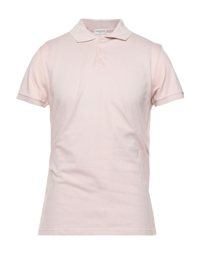 Saint Laurent Polo Shirts In Light Pink