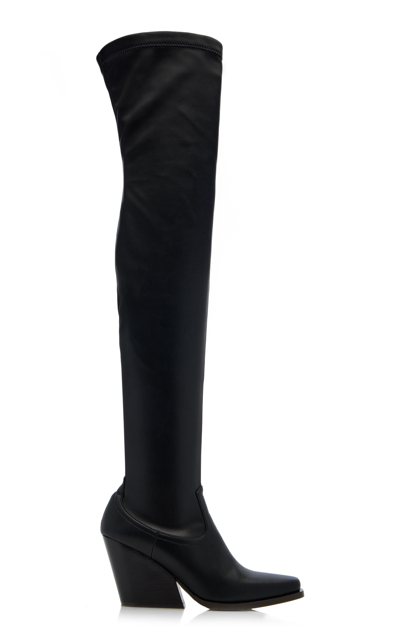Stella Mccartney Cowboy Vegan Leather Over-the-knee Boots In Nero