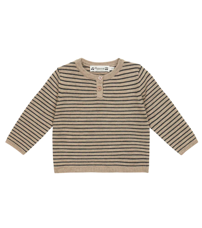 Bonpoint Babies' Striped Long-sleeve Jumper In Rayures Ficelle