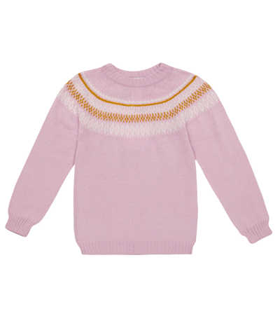 Paade Mode Kids' Wool-blend Sweater In Resort Pink