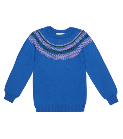 Paade Mode Kids' Wool-blend Sweater In Resort Blue
