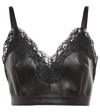 Alexander Mcqueen Black Leather Tank Top In 1000