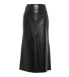 Alexander Mcqueen Leather Pencil Skirt In 1000