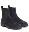 Tod's Suede Chelsea Boots In Blue