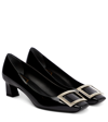 ROGER VIVIER TROMPETTE 45 PATENT LEATHER PUMPS