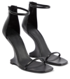 Rick Owens Cantilever 11 Leather Sculptual-heel Sandals In Black