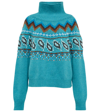 Alanui Light Blue Wool Artic Ocean Turtleneck Sweater