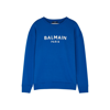 Balmain Kids Blue Logo Cotton Sweatshirt (12-14 Years)