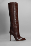 PARIS TEXAS HIGH HEELS BOOTS IN BROWN LEATHER