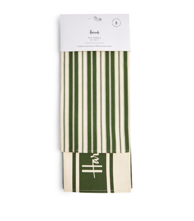 Harrods Tea Towels (set Of 2) In Green