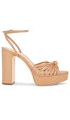 Loeffler Randall Rivka Metallic Knot Platform Sandals In Tan