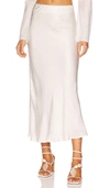 Bardot Azzura Satin Skirt In Ivory