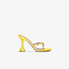 Amina Muaddi Lily Slipper 95 Crystal-embellished Satin Heeled Sandals In Yellow