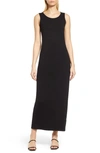 Ming Wang Sleeveless Jersey Midi Dress In Black