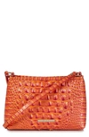 Brahmin Lorelei Croc Embossed Leather Shoulder Bag In Dusty Orange Melbourne