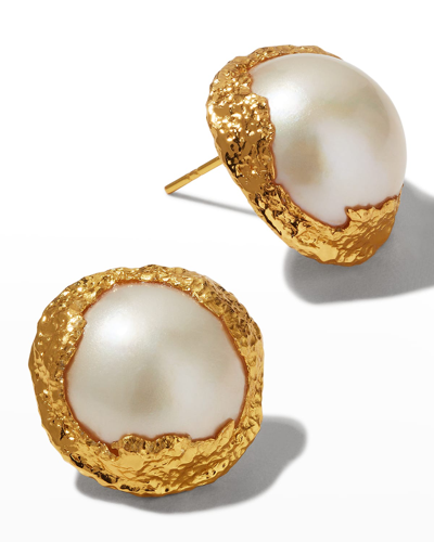 Pacharee Dhin Mabe Pearl Earrings In Gold