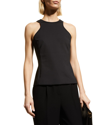 Max Mara Fascino Cotton Blend Jersey Tank Top In Black