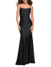 La Femme Chic Luxe Jersey Gown In Black