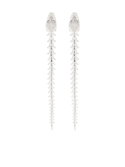 Shaun Leane Serpent Trace Diamond Drop Earrings In Silber
