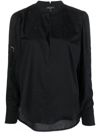 Rag & Bone Jade Embroidered Cotton Blouse In Schwarz